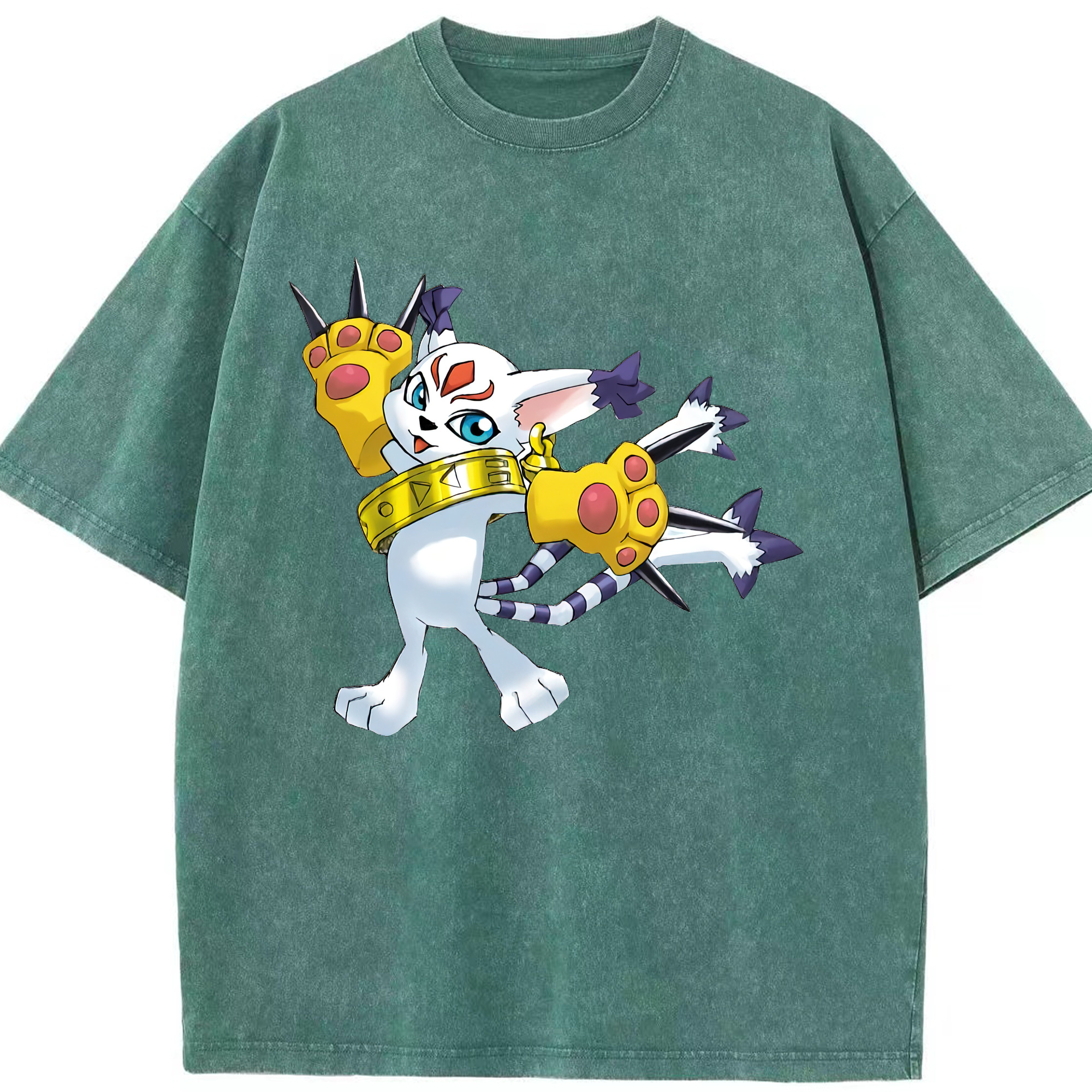 （画像用） Digimon デジタルモンスター/デジモン 綿100% ヴィンテージ風 半袖Tシャツ（フロントプリント）